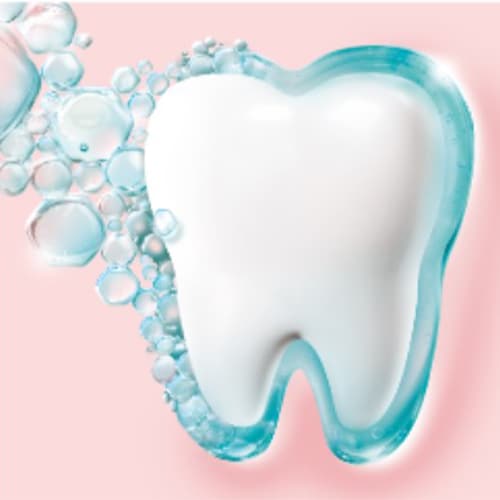 Gigi dikelilingi oleh lapisan pelindung dan buih